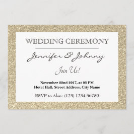 Goudglitter met dunne omlijsting kaart