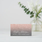 Goudglitter met notarieel elegant roos visitekaartje (Staand voorkant)
