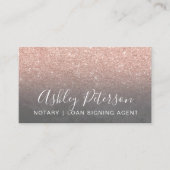 Goudglitter met notarieel elegant roos visitekaartje (Voorkant)