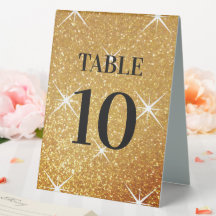 Goudglitter mouszing aangepast tabelnummer bruilof