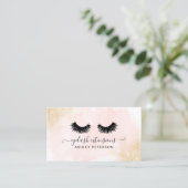 Goudglitter ombre roze penseelwimpers visitekaartje (Staand voorkant)