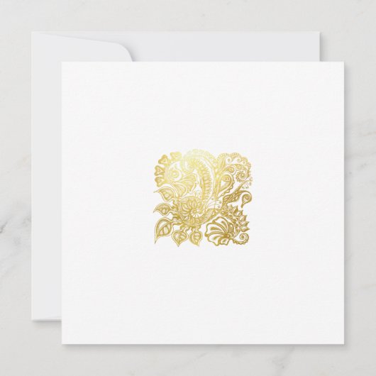 goudglitter ornament bruiloft kaart (Achterkant)