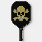 Goudglitter schedel en beenderen pickleball paddle (Achterkant)