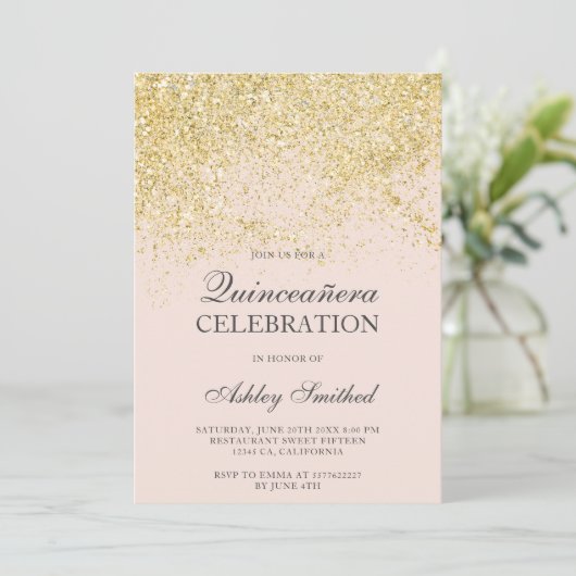 Goudglitter smulgans kaart (Staand voorkant)