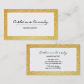  goudglitter sparkle Border, makreelartiest Visitekaartje (Voorkant / Achterkant)