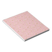 Goudglitter sterren, roze en goud notitieblok (Schuin)