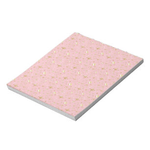 Goudglitter sterren, roze en goud notitieblok