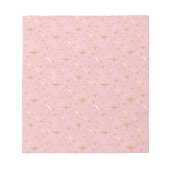 Goudglitter sterren, roze en goud notitieblok (Voorkant)