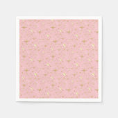 Goudglitter sterren, roze en goud servet (Voorkant)
