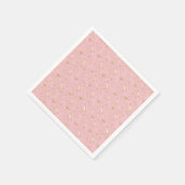 Goudglitter sterren, roze en goud servet (Hoek)