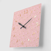 Goudglitter sterren, roze en gouden grote klok (Hoek)