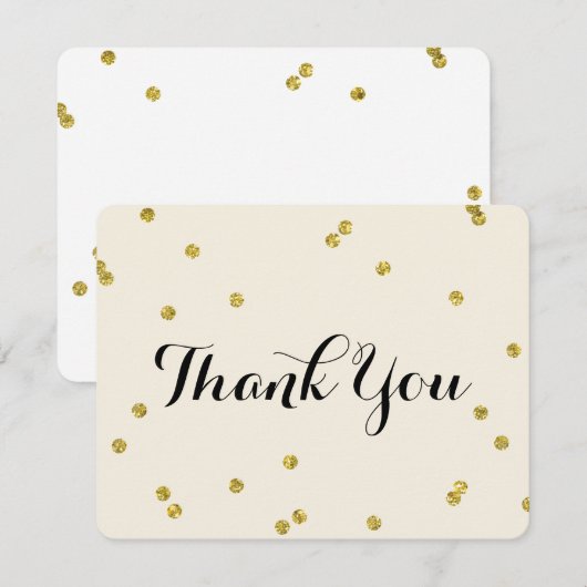 goudglitter | Thank You kaarten (Voorkant / Achterkant)