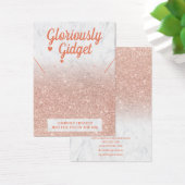 Goudglitter van marmer roos oorringen ketting logo visitekaartje (Bureau)