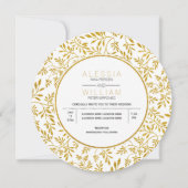 Goudglitter verlaat patroon moderne bruiloft kaart (Voorkant)