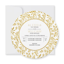 Goudglitter verlaat patroon moderne bruiloft