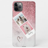 Goudglitter, wit marmer, fijn roos iPhone hoesje (Achterkant)