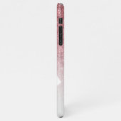 Goudglitter, wit marmer, fijn roos iPhone hoesje (Linkerkant)