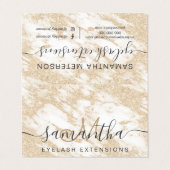 goudglitter witte marmer oog nazorg visitekaartje (Buitenkant ongevouwen)