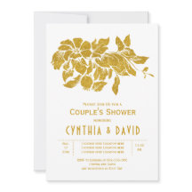 Goudglitterbloemen florale trouwparen douchen