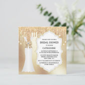 Goudglitterbridejurk elegant luxe shimmer kaart (Staand voorkant)