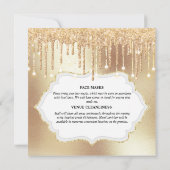 Goudglitterbridejurk elegant luxe shimmer kaart (Achterkant)