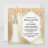 Goudglitterbridejurk elegant luxe shimmer kaart (Voorkant)