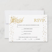 Goudglitterden en confetti winter bruiloft RSV RSVP Kaartje (Voorkant)