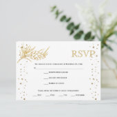 Goudglitterden en confetti winter bruiloft RSV RSVP Kaartje (Staand voorkant)