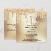 Goudglitterdiamant witte boogschimmels kaart (Voorkant / Achterkant)