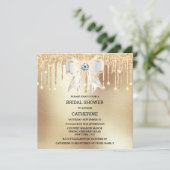 Goudglitterdiamant witte boogschimmels kaart (Staand voorkant)