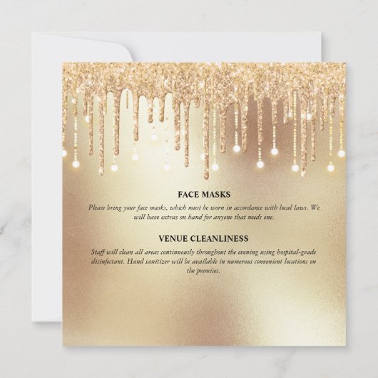 Goudglitterdiamant witte boogschimmels kaart (Achterkant)