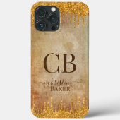 Goudglitterdruppels met nette aanraking Case-Mate iPhone case (Achterkant)