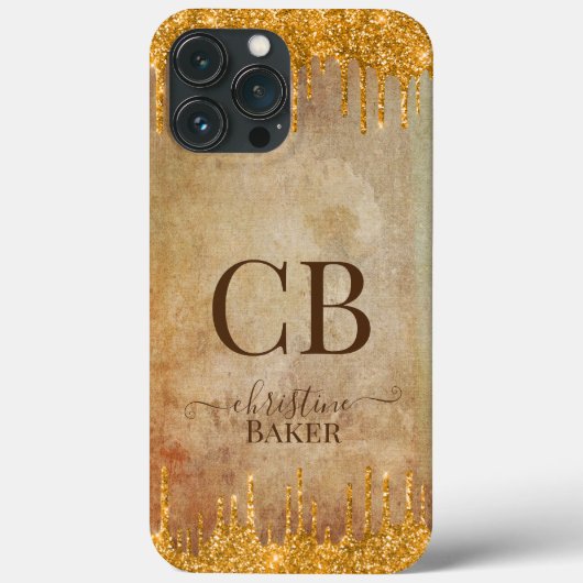 Goudglitterdruppels met nette aanraking Case-Mate iPhone case (Achterkant)