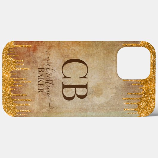 Goudglitterdruppels met nette aanraking Case-Mate iPhone case (Achterkant (horizontaal))