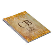 Goudglitterdruppels met nette aanraking notitieboek (Rechterzijde)