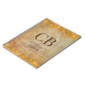 Goudglitterdruppels met nette aanraking notitieboek (Linkerzijde)