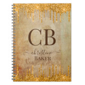 Goudglitterdruppels met nette aanraking notitieboek (Voorkant)