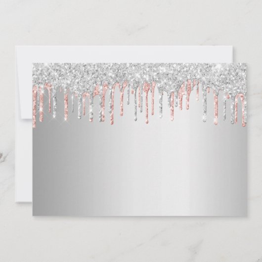 goudglitterdruppels voor goudgouden roos op jaarda save the date (Achterkant)