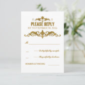 goudglitterfolie confetti bruiloft RSVP-kaarten RSVP Kaartje (Staand voorkant)