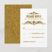 goudglitterfolie confetti bruiloft RSVP-kaarten RSVP Kaartje (Voorkant / Achterkant)