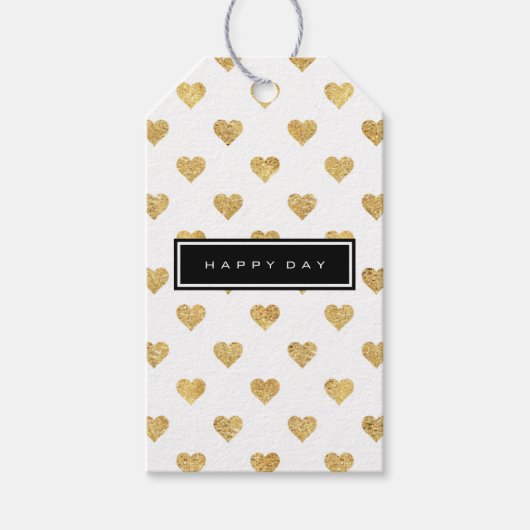 Goudglitterharten Cadeaulabel (Voorkant)