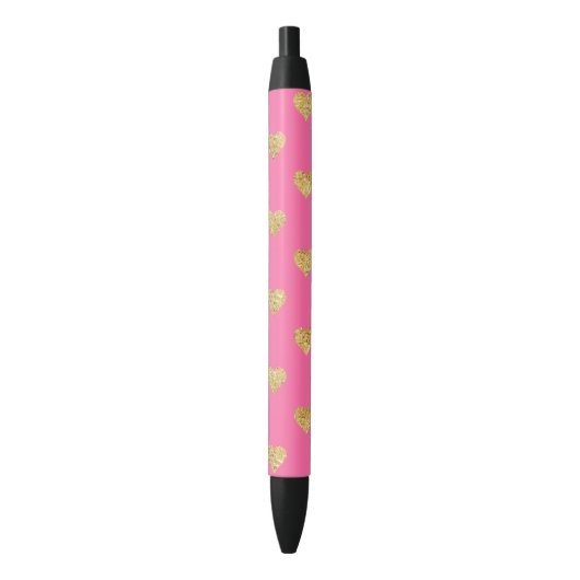 Goudglitterharten Zwarte Inkt Pen (Voorkant Verticaal)
