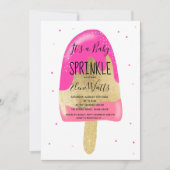 Goudglitterijspastel baby sprinkhaag kaart (Voorkant)