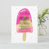 Goudglitterijspastel baby sprinkhaag kaart (Staand voorkant)