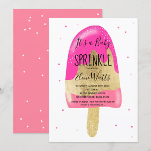 Goudglitterijspastel baby sprinkhaag kaart