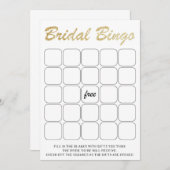 Goudglittering vrijgezellenfeest bingo kaart (Voorkant / Achterkant)