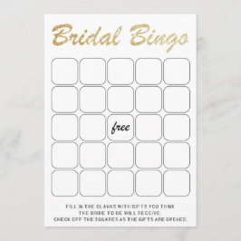 Goudglittering vrijgezellenfeest bingo kaart