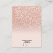 Goudglitterjuwelen met vloeiend roos visitekaartje (Achterkant)