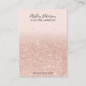 Goudglitterjuwelen met vloeiend roos visitekaartje (Voorkant)