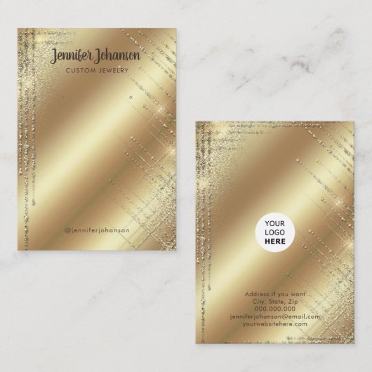 Goudglitterjuweliers verdienen moderne visitekaartje (Voorkant / Achterkant)